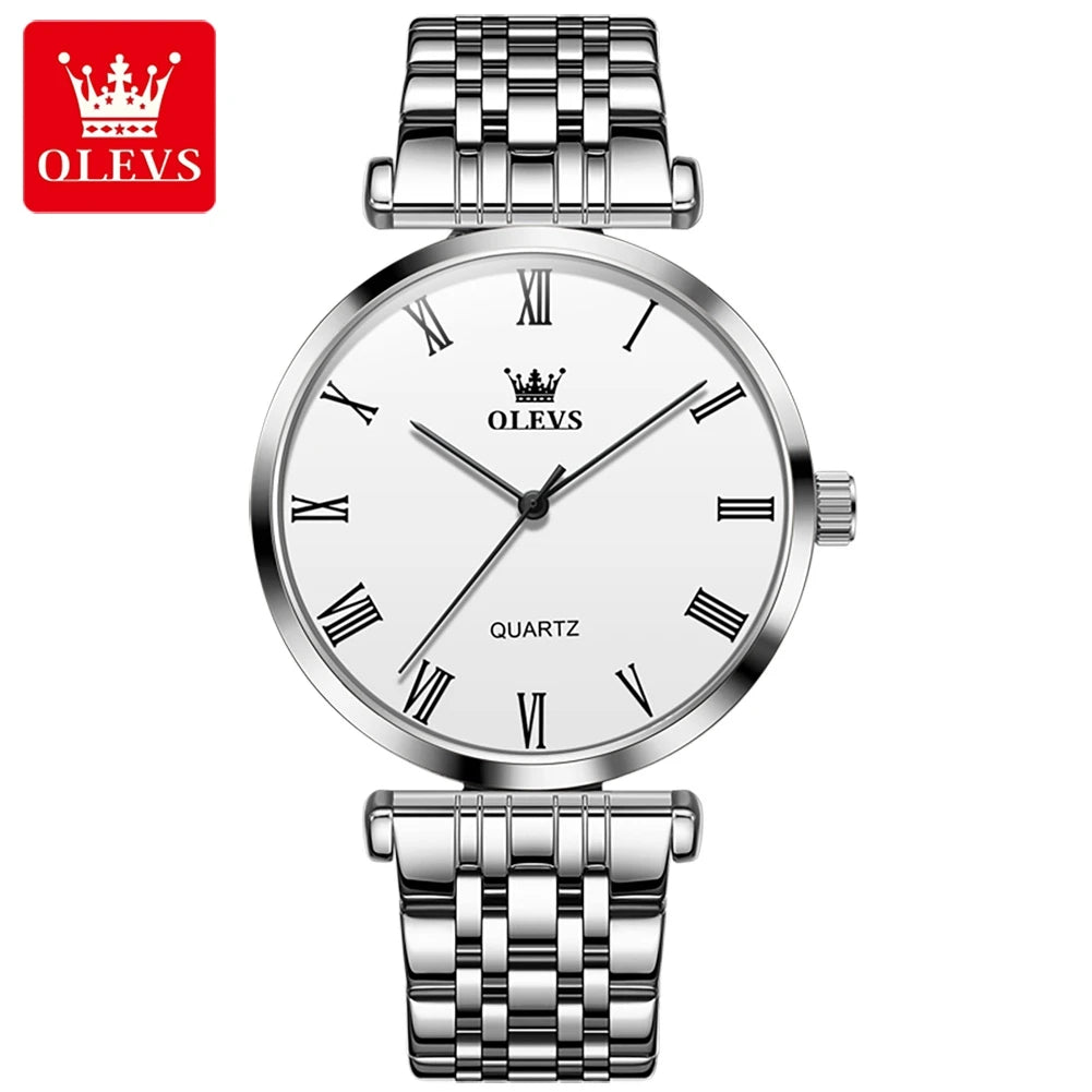 OLEVS 5592 Oem Watch Custom logo Luxury Calendar Fashion Stainless Steel Gold Classic Elegant Gift  Lovers Couple Quartz Watches