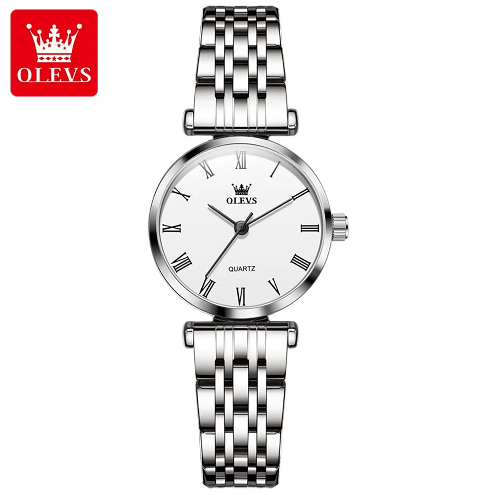 OLEVS 5592 Oem Watch Custom logo Luxury Calendar Fashion Stainless Steel Gold Classic Elegant Gift  Lovers Couple Quartz Watches